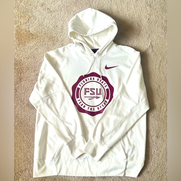 Florida State Seminoles Nike Rival Thermal Pullover Hoodie Men’s XL White/Cream - Picture 2 of 10